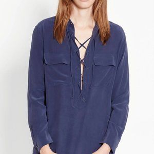 Equipment silk lace-up Knox blouse